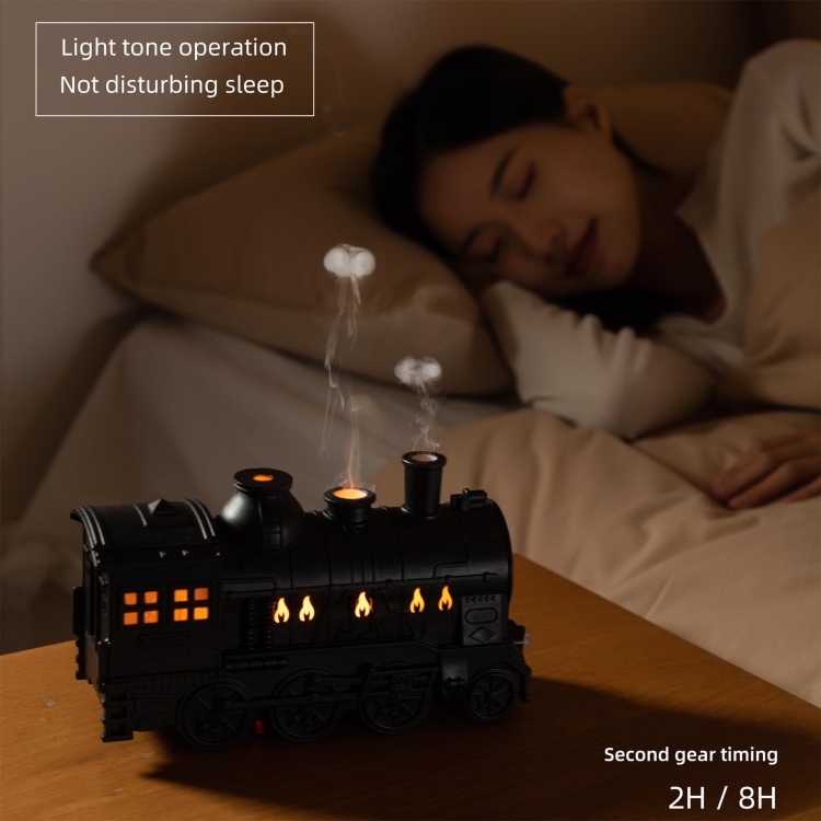 300ml Train Smoke Ring Ultrasonic Air Humidifier & Aroma Diffuser with Remote Control, UK Plug - Six Pandas