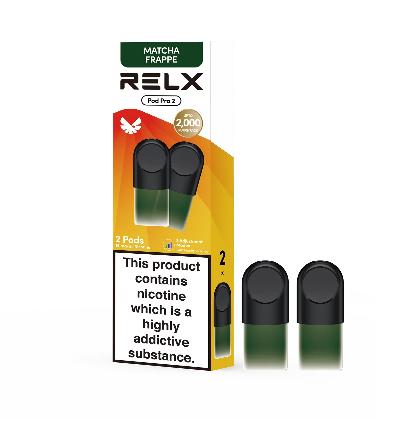 RELX Pod Pro Matcha Frappe Tea Flavors 18mg/ml Nicotine - Six Pandas
