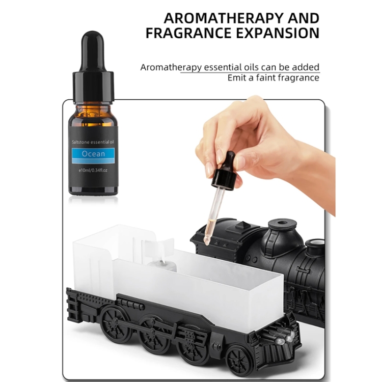 300ml Train Smoke Ring Ultrasonic Air Humidifier & Aroma Diffuser with Remote Control, UK Plug - Six Pandas