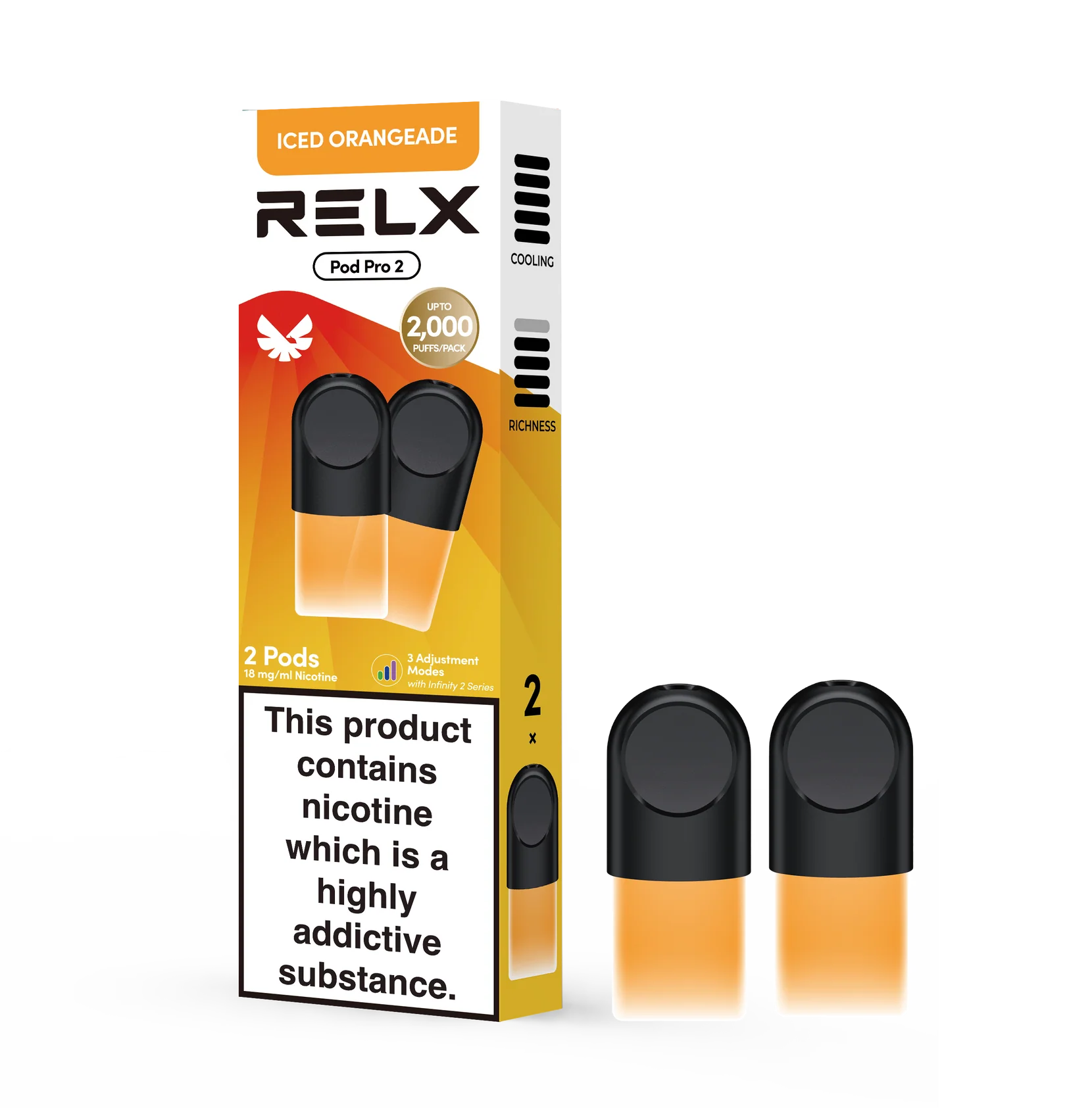 RELX Pod Pro Fruit Mint Tea Dessert Beverage and Tobacco More Flavors 0mg/ml and 18mg/ml Nicotine - Six Pandas